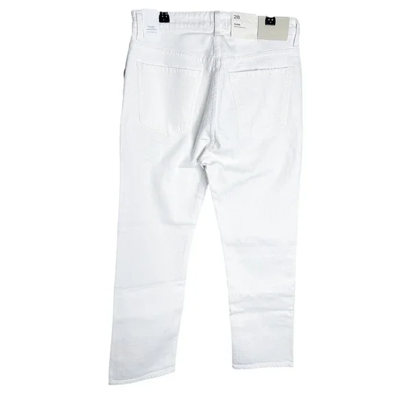 NWT Citizens of Humanity Zurie Ankle High‎ Rise Straight Jeans White Size 28